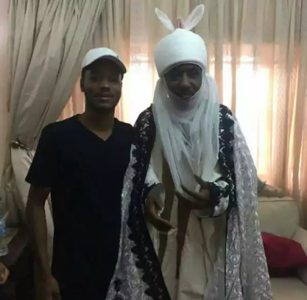 Emir of Kano, Sanusi Strikes A Pose With His Son